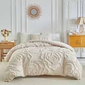 3D Rose Floral Duvet Cover Set Queen Size Quilt Cover and Pillowcases - Thumbnail Image 7