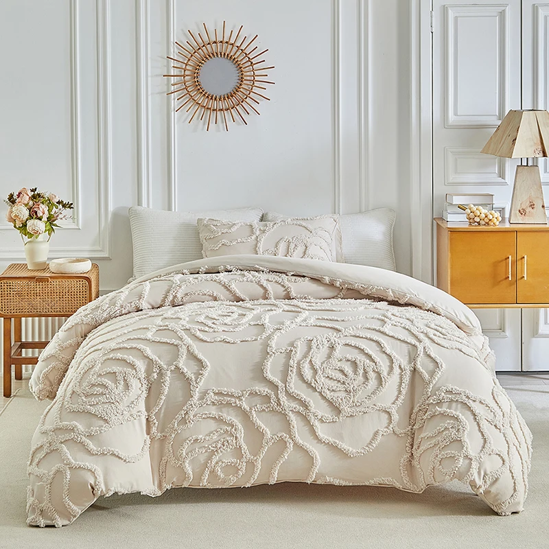 3D Rose Floral Duvet Cover Set Queen Size Quilt Cover and Pillowcases - Image 7