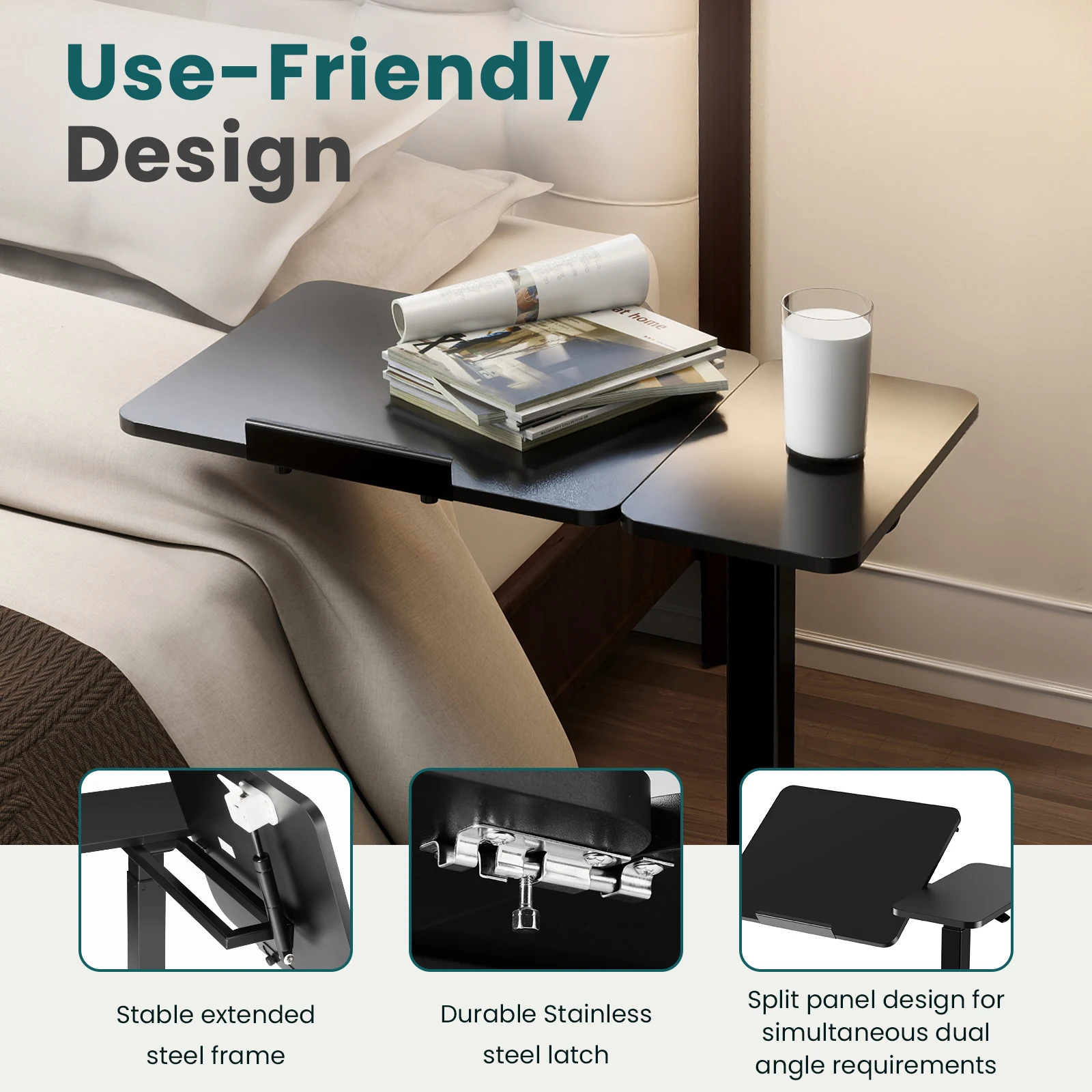 Standing Office Flip C-shaped Table Portable - Image 6