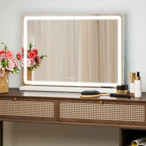 LED Vanity Mirror with Lights Dimmable 3 Color Modes Memory Function