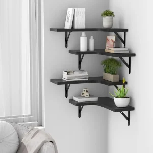 Corner Floating Shelves Wall Mounted Set Of 4 - Thumbnail Image 5