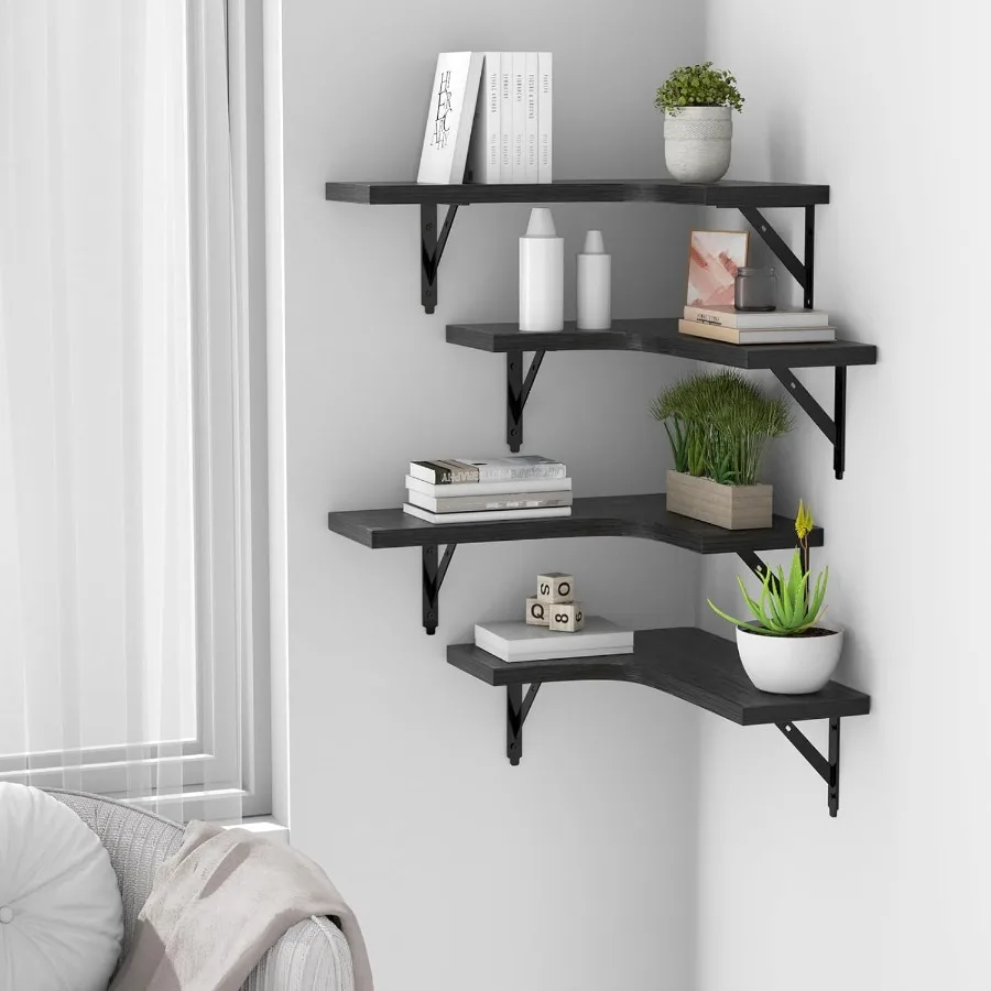 Corner Floating Shelves Wall Mounted Set Of 4 - Image 5