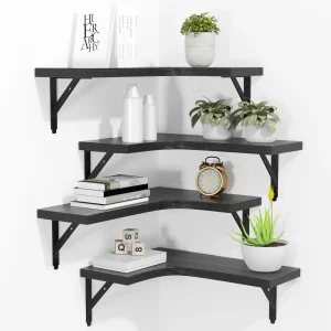 Corner Floating Shelves Wall Mounted Set Of 4 - Thumbnail Image 9