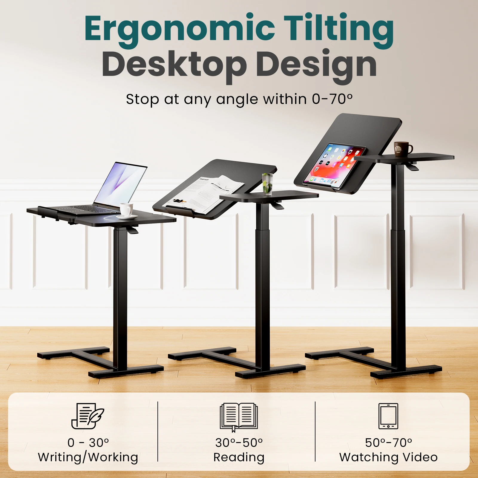 Standing Office Flip C-shaped Table Portable - Image 2